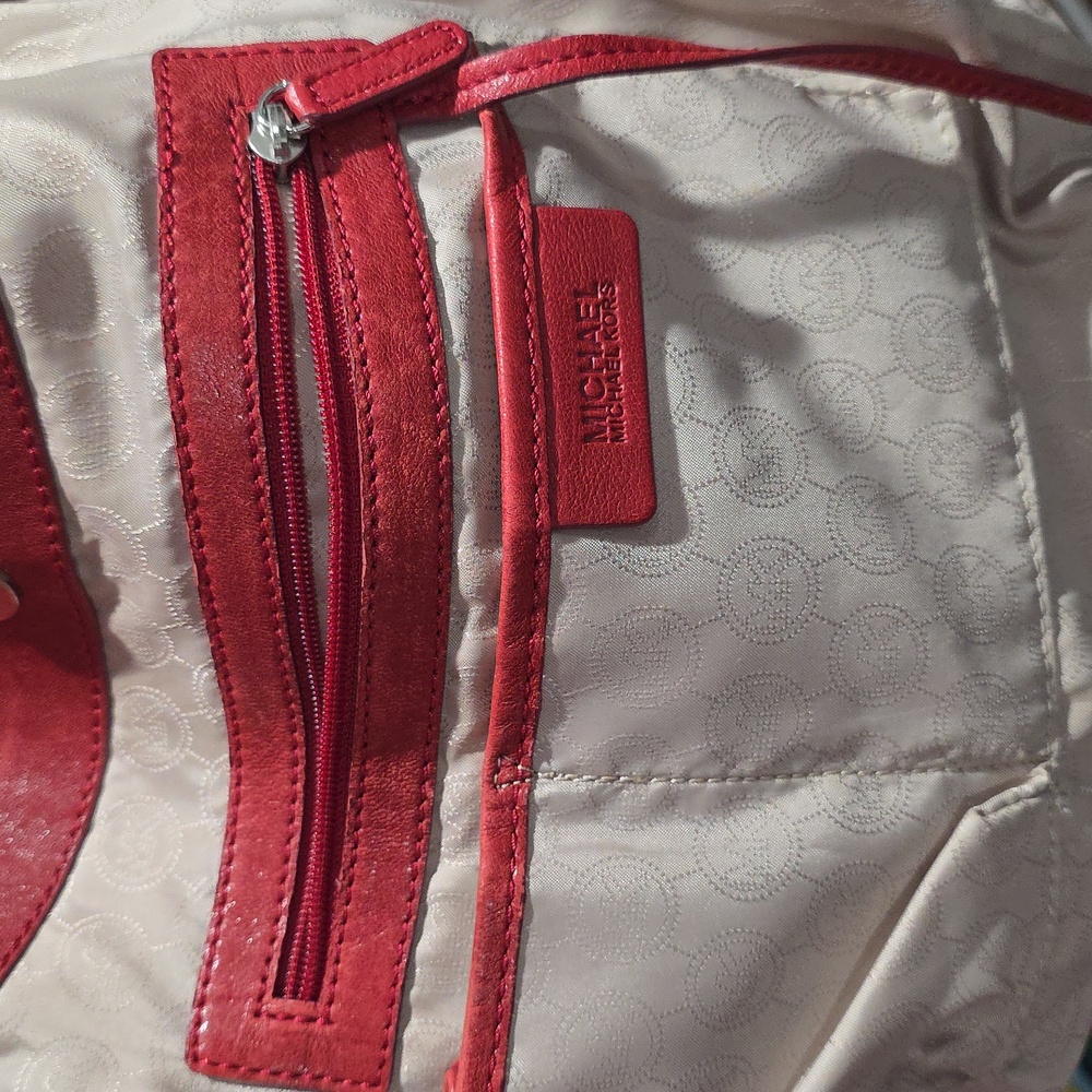 Michael Kors Cherry Red Shoulder Bag/cross Body Strap Vintage - Picture 6 of 15